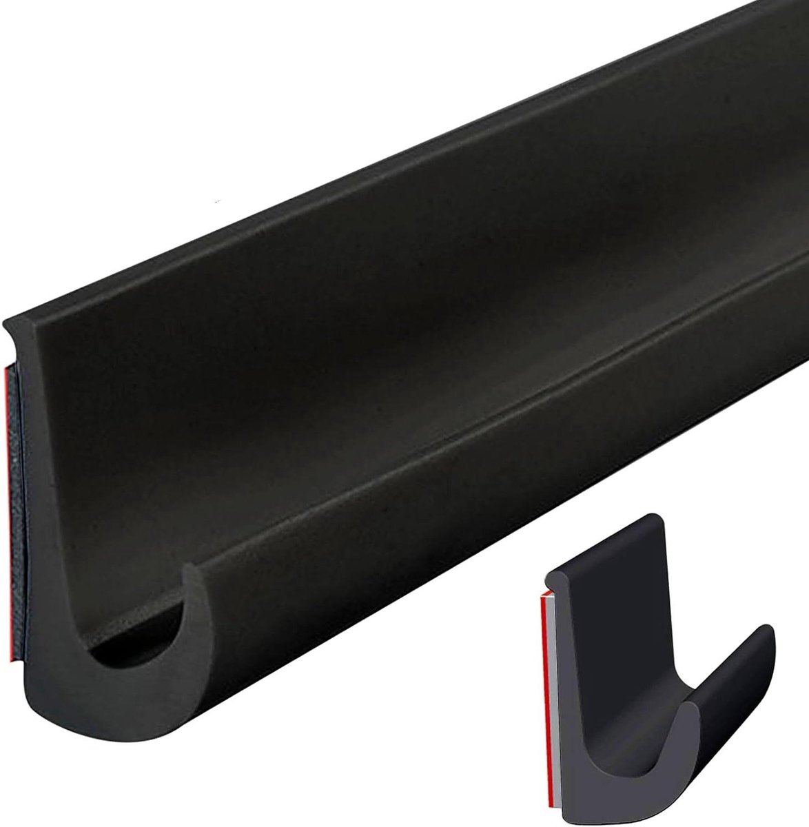 Regengoten met ritssluiting - J-vorm dakgoot - Water afvoeren - Zelfklevend PVC - 20 Meter - Zwart