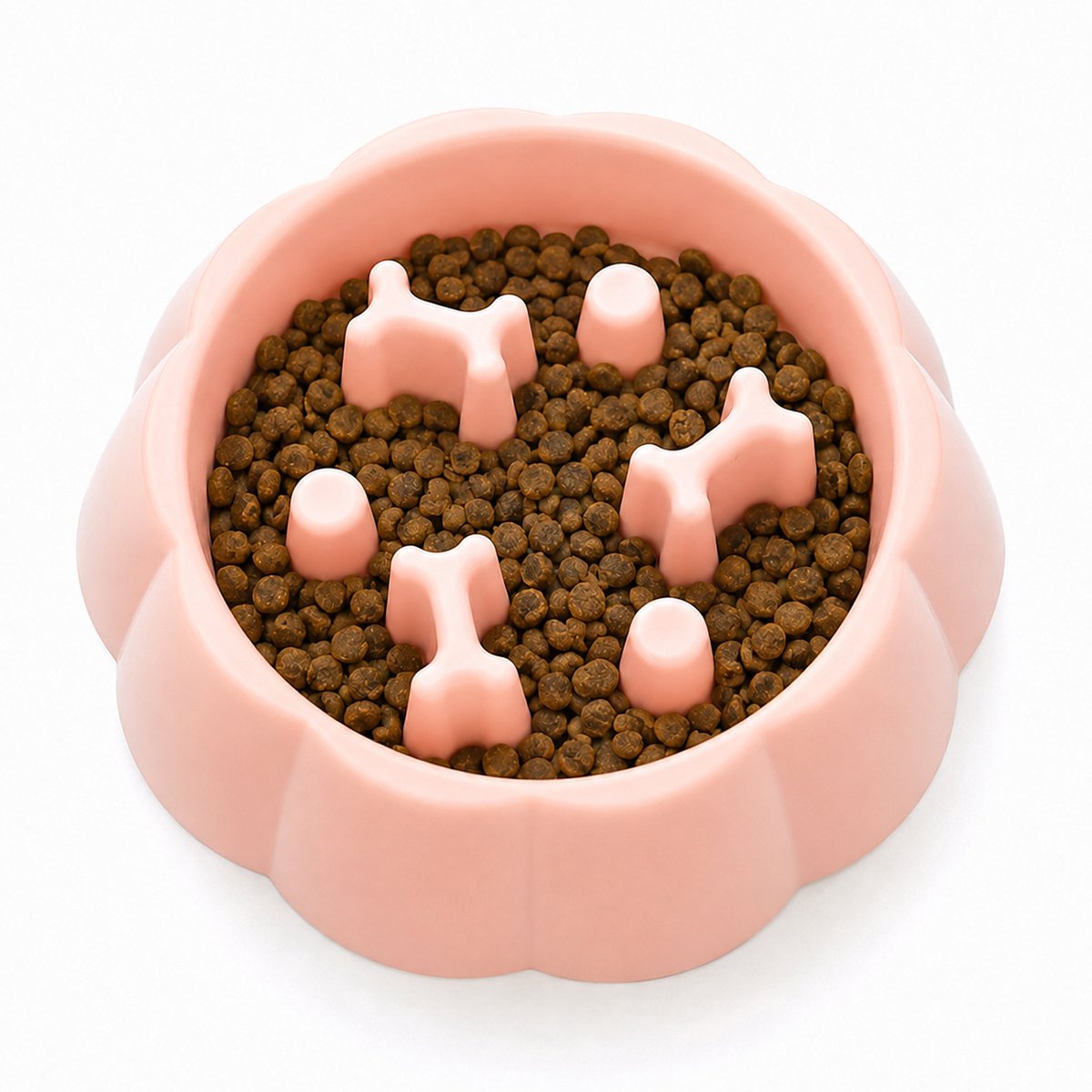 Ulisem - Slow Feeder Hondenbak – Anti Schrokbak voor Honden & Katten – Langzaam Eten Voerbak – Antislip Eetbak voor Kleine en Middelgrote Honden – Roze