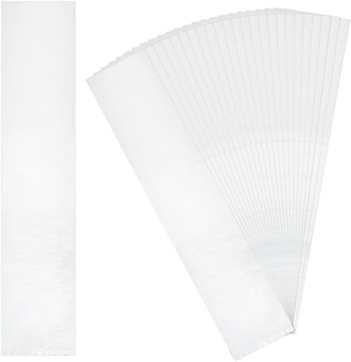 Pack van 60 Transparante Plastic Beschermhoezen 15 x 76 cm voor Posters, Wimpers, en Lange Voorwerpen, Waterdicht en Duurzaam