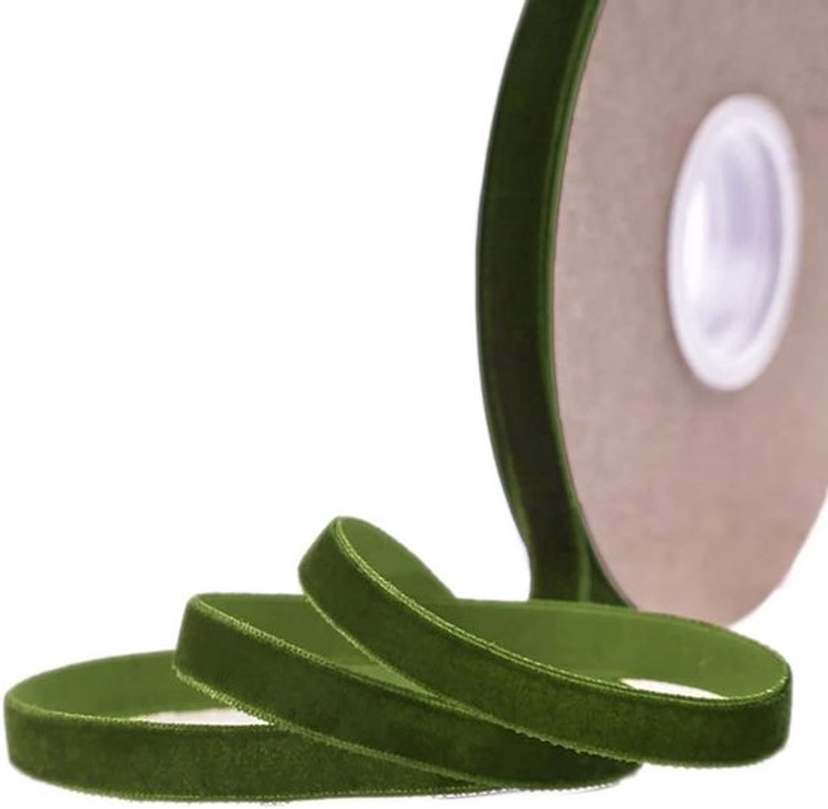 15mm Fluwelen Lint voor Cadeaus, DIY Ambachten en Bruiloften - Olijfgroen Versiering voor Bloemstukken en Verpakkingen