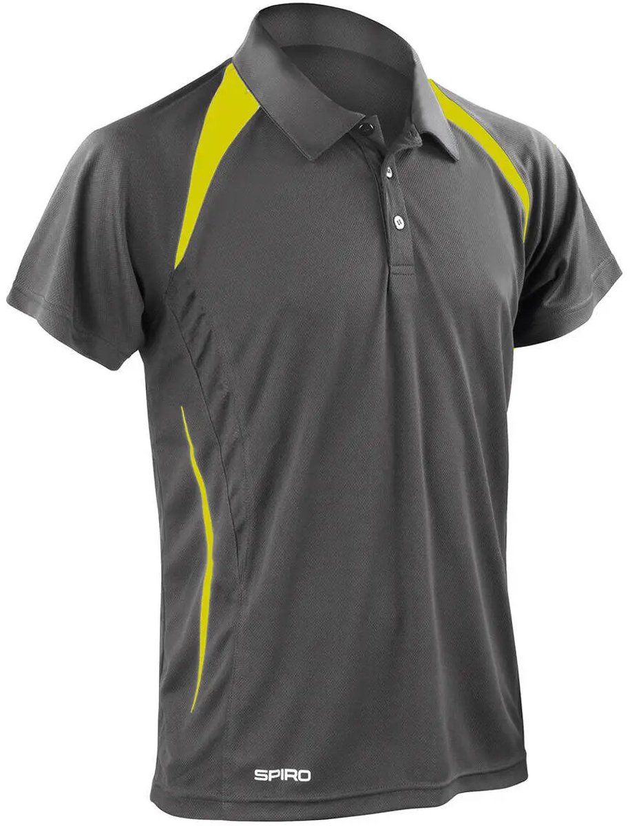 Spiro Team Spirit Polo - Grey/Lime - 3XL