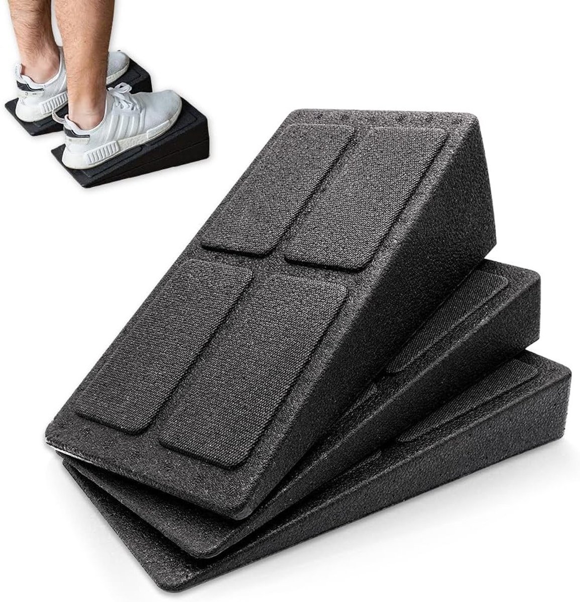 Multi Angle Calf Wedge Stretcher - 3 Stuks Verstelbare Squat Wedge voor Kuit Stretching, Lichtgewicht en Duurzaam voor Fitness en Mobiliteit