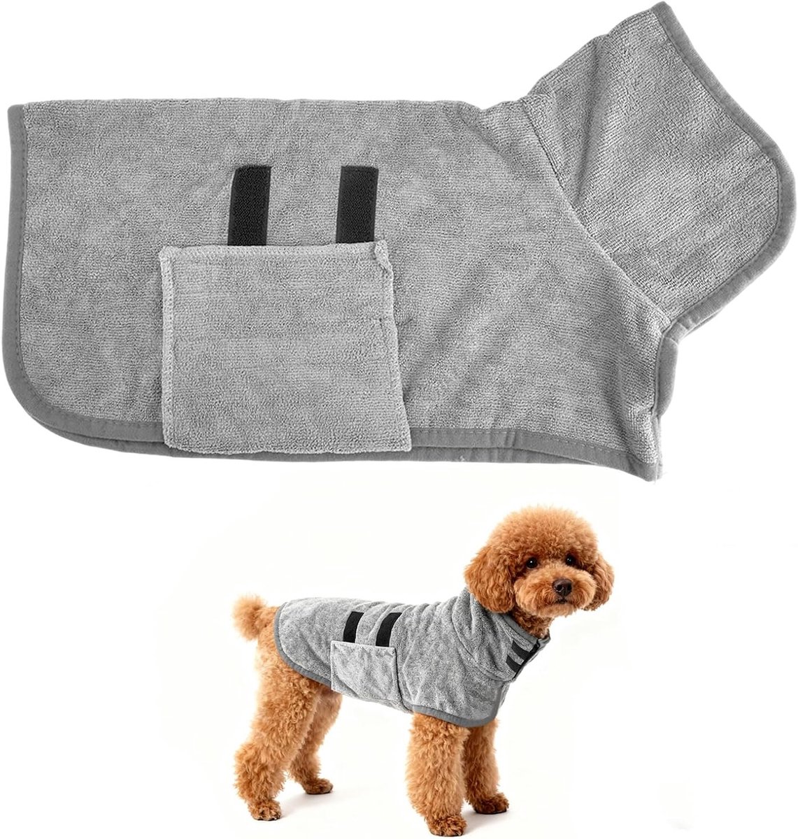 Extra Absorbente en Sneldrogende Hondenbadjas van Microvezel voor Middelgrote en Kleine Honden, Ideaal voor Douche en Zwemmen