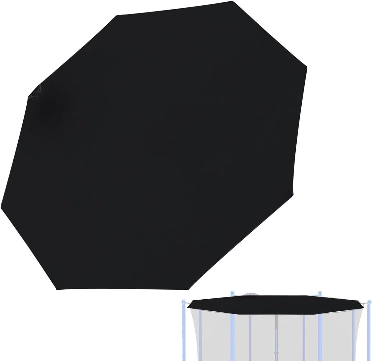 Trampoline Overkapping - Regen Zon - Bescherming Speeltoestel - Waterdicht Oxford Doek - 3 m - Zwart