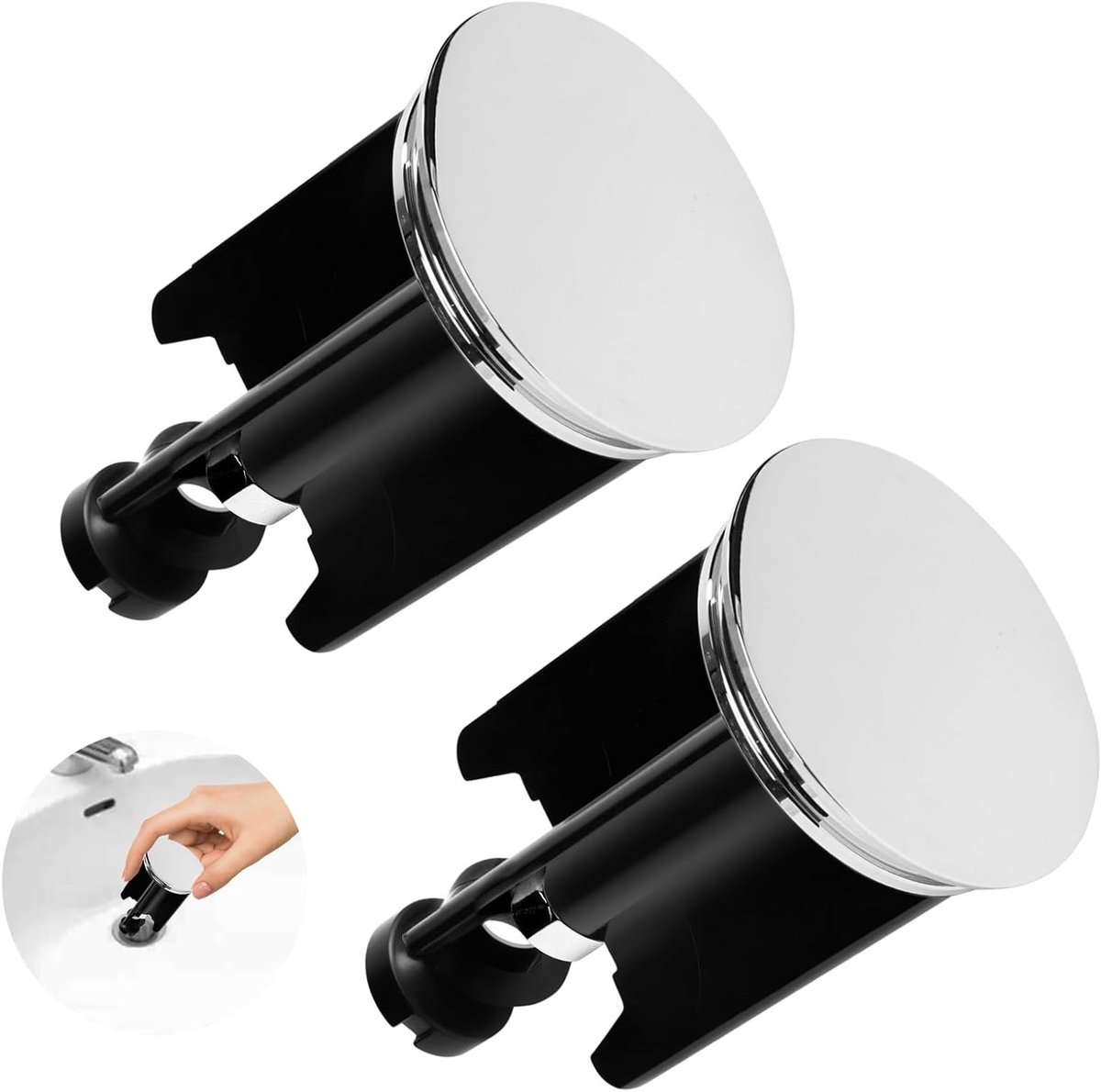 Afvoerplug 40mm - Chroom met rubber - Hoogte verstelbaar - Eenvoudige installatie - ShopVlot