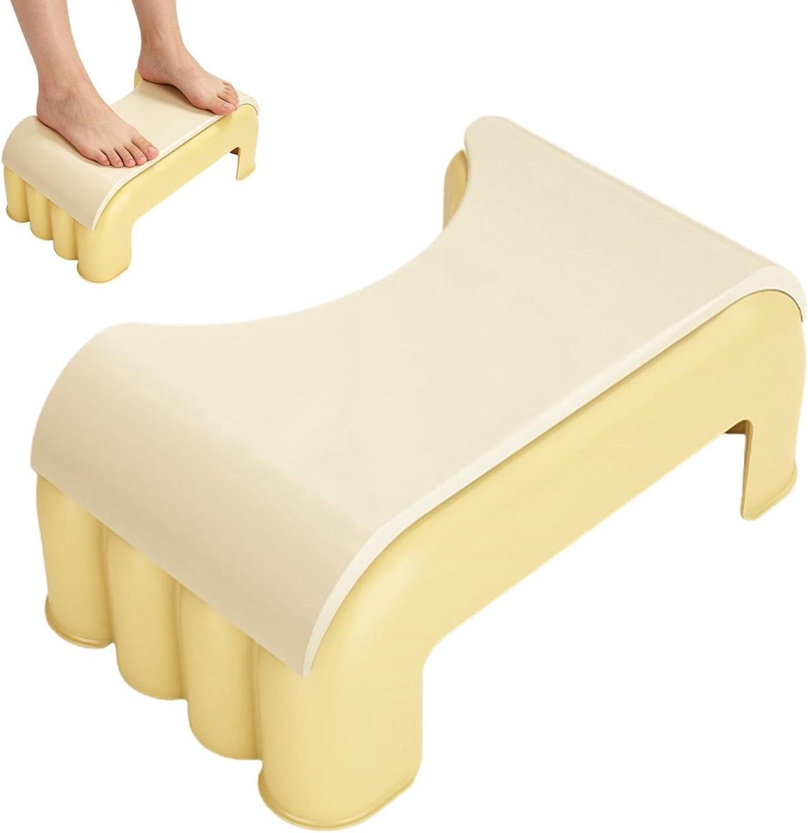 Toilet Voetenbankje - Hurk Verhoger - Ontlasten Bevorderen - Antislip Basis - 39x24x39 cm - Geel