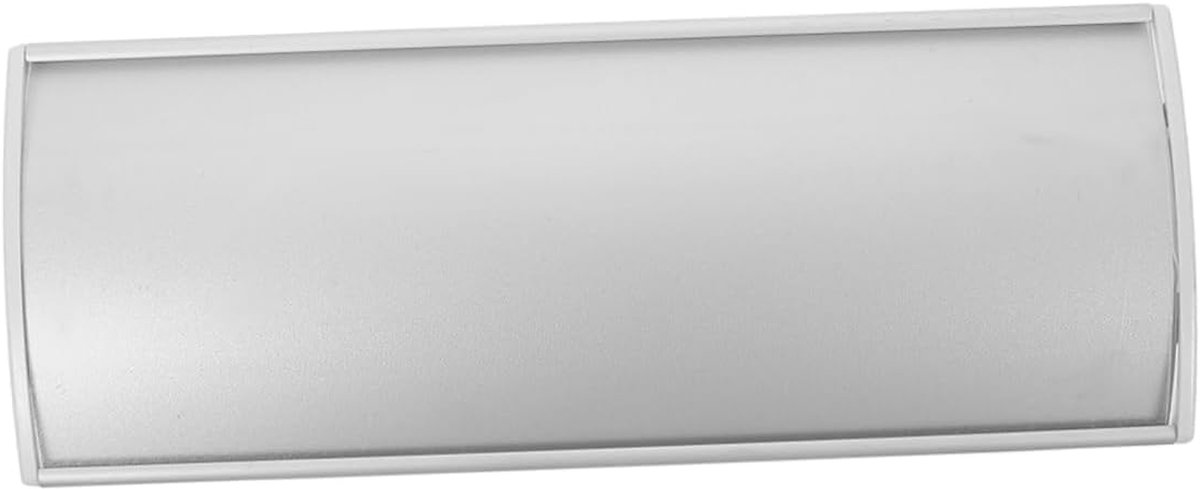 Naambord Deur - Naamplaat Houder - Kantoor Bewegwijzering - Gebogen Aluminium - 24.5 x 11.5 cm - Zilver