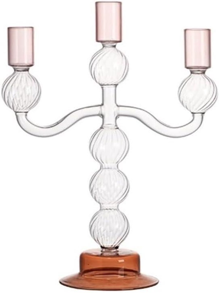 Driekoppige Kandelaar - Kaarsenhouder Ornament - Huisdecoratie Creëren - Stabiele Basis - 10x10x10 mm - Transparant