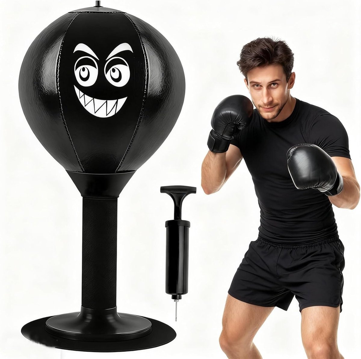 Verstelbare Punching Bag met Zuignap en Pomp voor Stressverlichting, Thuis en Kantoor, Ideaal voor Volwassenen en Fitness