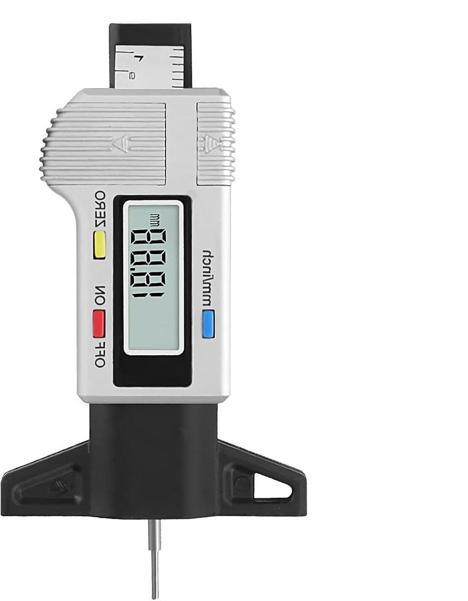 Digitale Profielmeter - Bandenmeter Meetinstrument - Veilig Rijden Controleren - Nauwkeurig 0.01mm - 0-25.4mm Bereik - Zilver