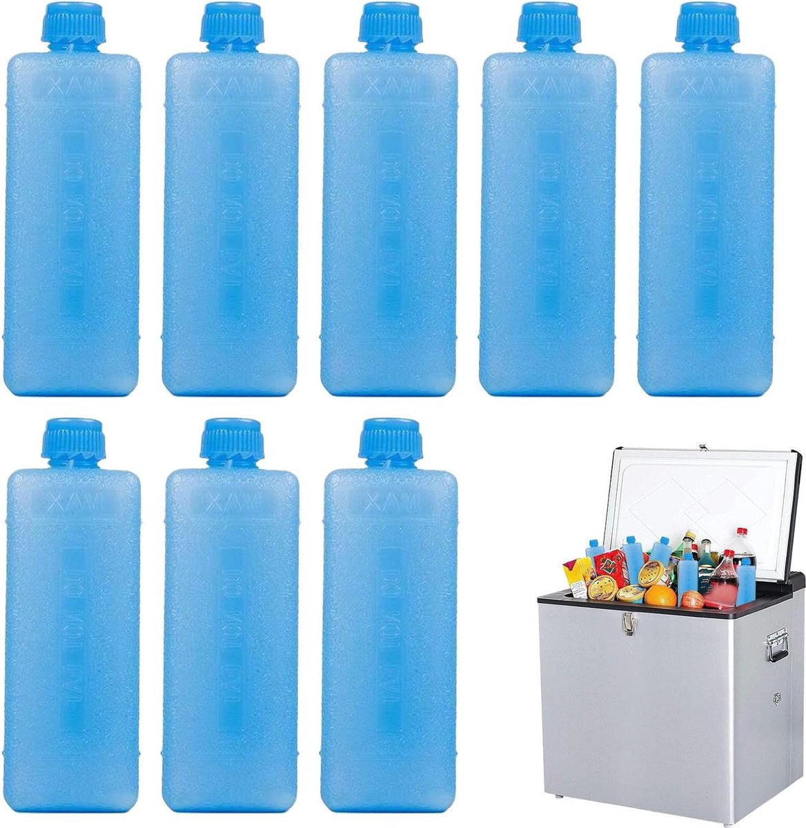 Koelaccu's Kristal Effect - Koelblokken Set - Dranken Koel Houden - Lange Koelwerking - 8 Stuks - Wit