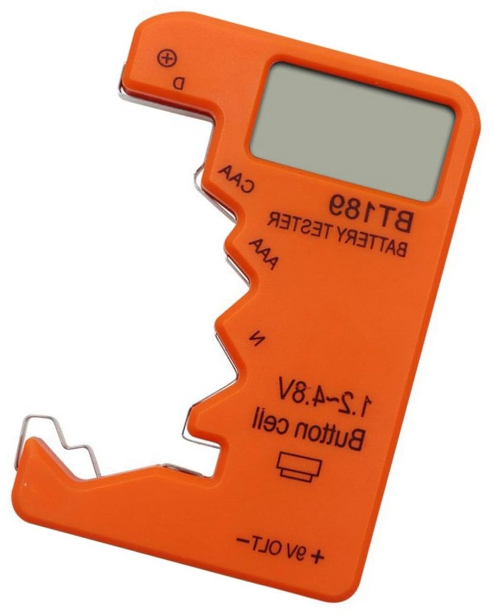 Batterij Tester - Digitale Meter - Batterij Controleren - Nauwkeurige Testen - 92 x 62 mm - Grijs