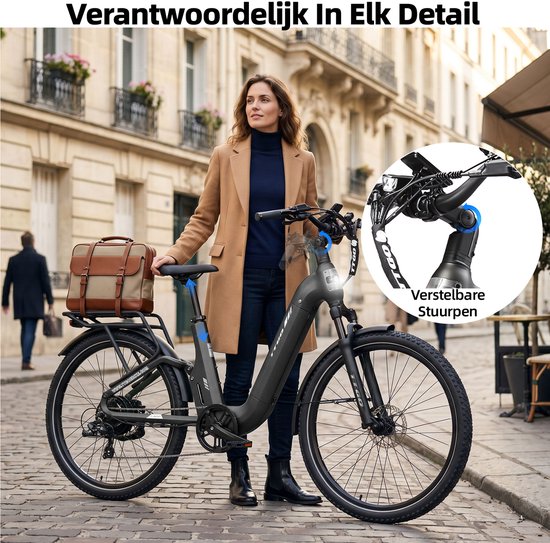 TTGO E-SUVO Elektrische Fiets - 48V15AH Accu - 250W Motor - 27.5 INCH Banden - Actieradius 100KM - Hydraulische Schijfremmen - Shimano 7 Versnellingen - Grijs van TTGO — afbeelding 5