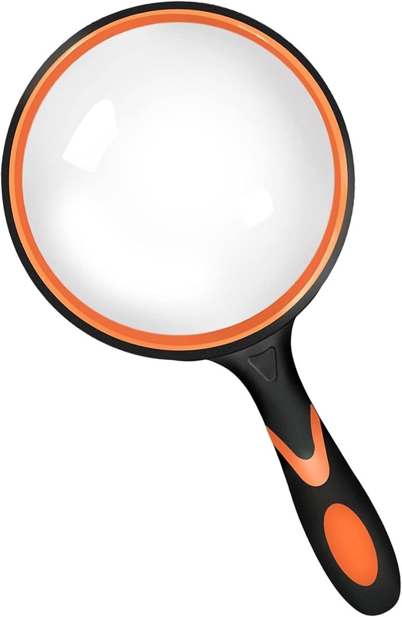 SnelShoppen - 110mm Vergrootglas, Schokbestendig Magnifier met Zacht Handvat, Ideaal voor Senioren en Kinderen, Groot voor Wetenschappelijke Boeken, H
