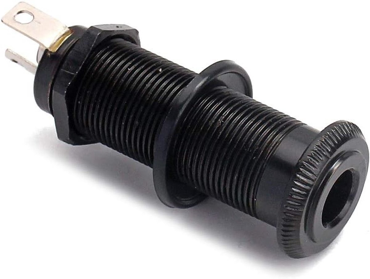 Stereo 1/4" Jack Connector voor Gitaar en Bas - Koper en Zwart Nikkel, 4 Pins, Mono/Stereo