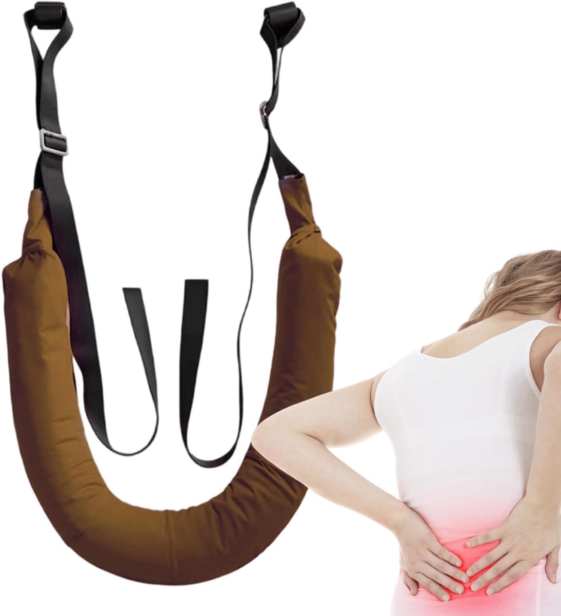 Lumbale Tractieriem - Rugstrekker Apparaat - Onderrug Mobiliteit - Anti-slip Systeem - 125 cm Lengte - Bruin