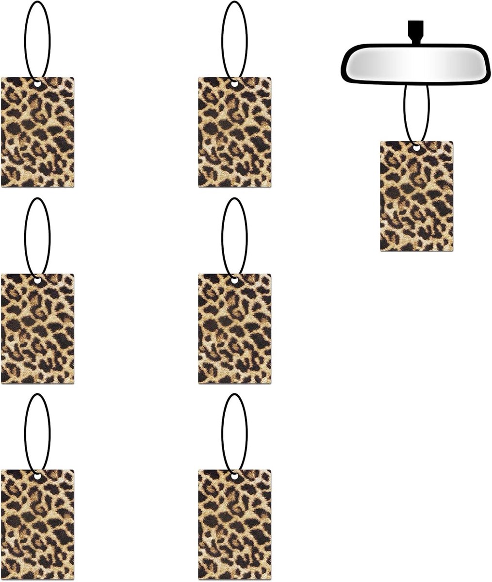 Auto Luchtverfrisser - Hangend Ornament - Auto Interieur - Langdurige Geur - 6 Stuks - Luipaardprint