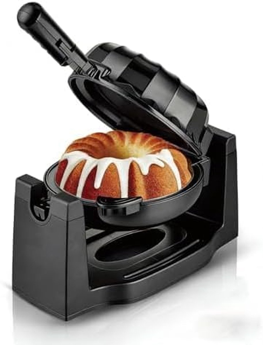 Elektrische Cakemaker - Mini Cake Machine - Thuis Bakken - Antiaanbaklaag - 25 cm Diameter - Zwart