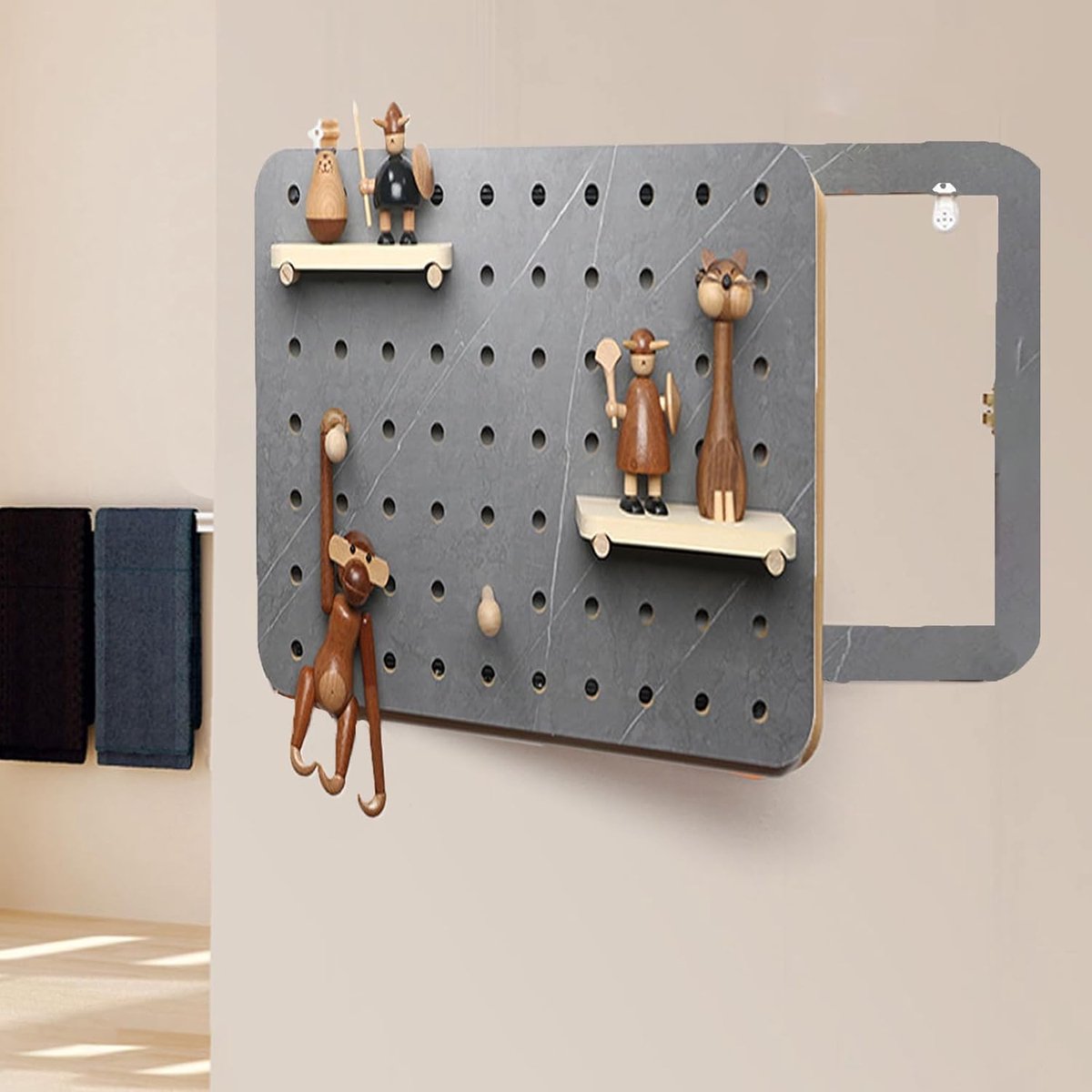 Verdeelkast Flip Cover - Meterkast Decoratie - Muur Verfraaien - Eenvoudige Montage - 40x30cm - Donkergrijs