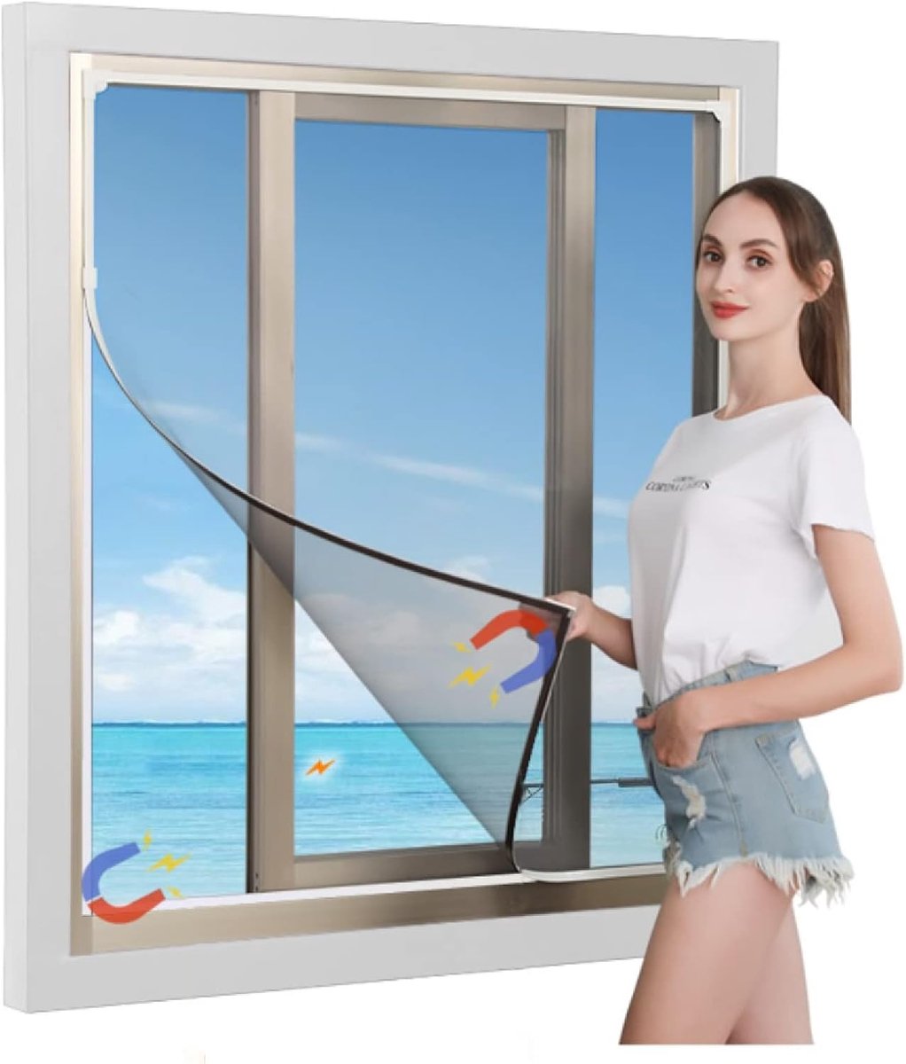 Raam Horren - Insectenwerend Gaas - Buitenlucht Binnen - Zelfklevend en Op Maat - 50x110cm