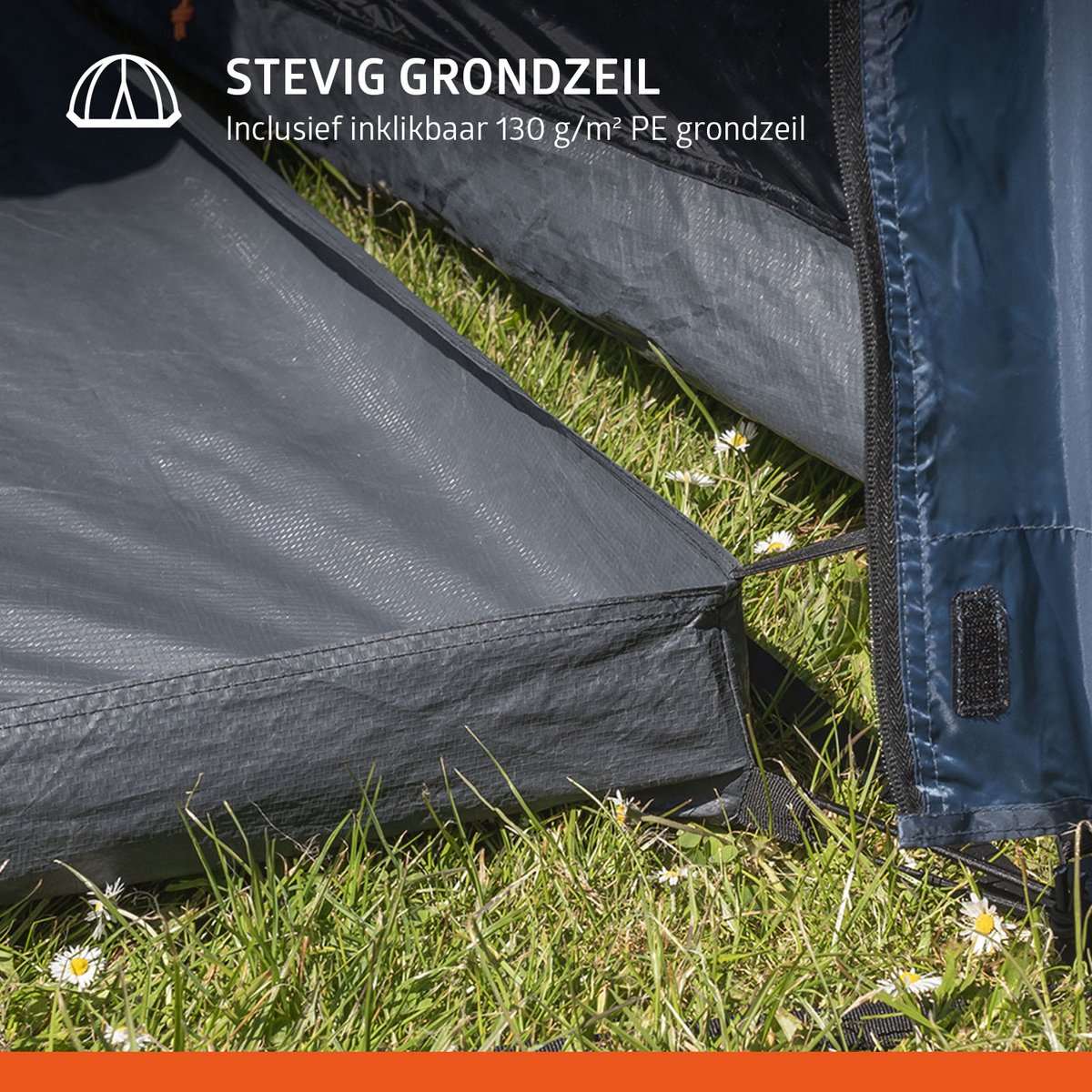 Campout 6 Persoons Familietent Koepeltent Vis-à-Vis – 2 Slaapcabines – 5000 mm Waterdicht – Uitneembaar Grondzeil - Grote Leefruimte – Incl. Luifel – foto 5