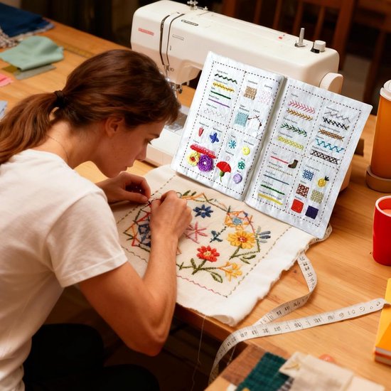 Borduursteken Boek - Handwerkbenodigdheden Toolkit - Hobby Creatief Leren - Knoopvrije Organizer - 20 x 12.5 x 5 cm — afbeelding 3