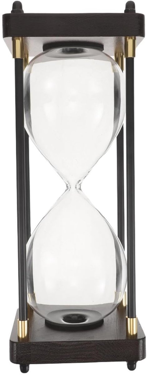 Lege zandloper - Decoratieve timer - Tijd meten - Zelf te vullen - 255 cm hoog - Zwart