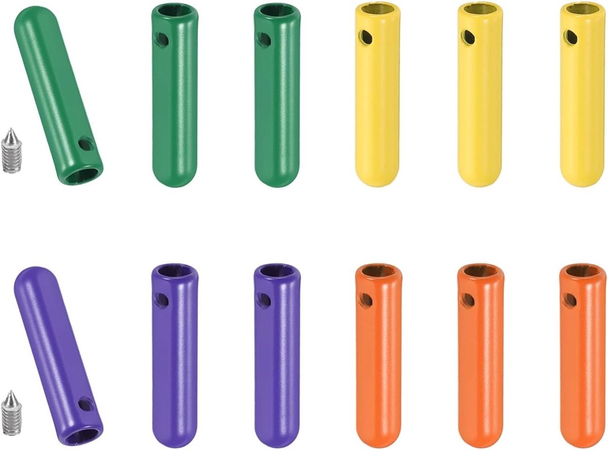 12 Stuks Schoenveters Tips met Schroef, 25mm Cilindrische Aglets voor Schoenveters en Vetersluiting Versterking