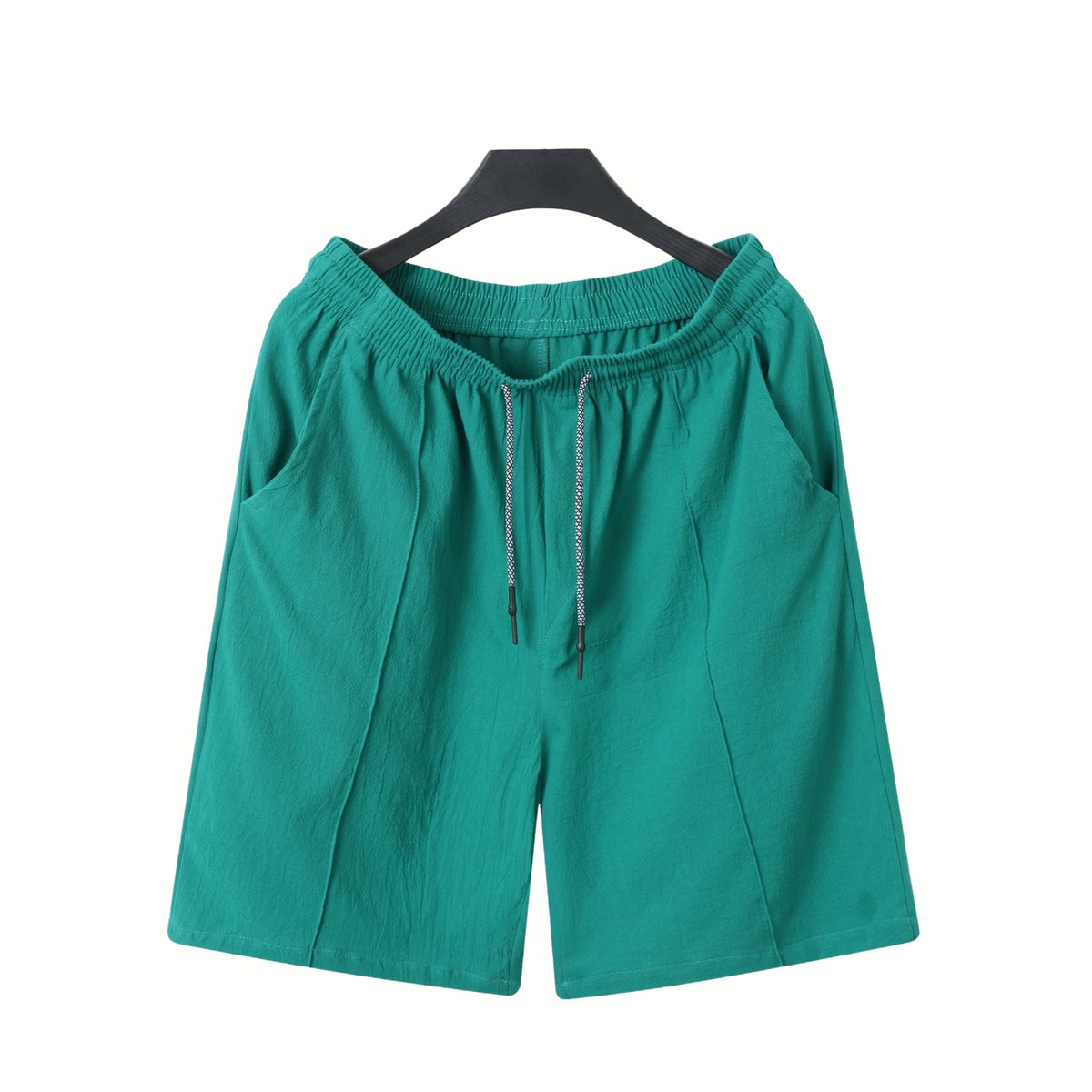 Currero Korte Linnen Broek Heren Zomerbroek Volwassenen Korte Broek Shorts Strandbroek Zomer Ibiza Stijl Donkergroen
