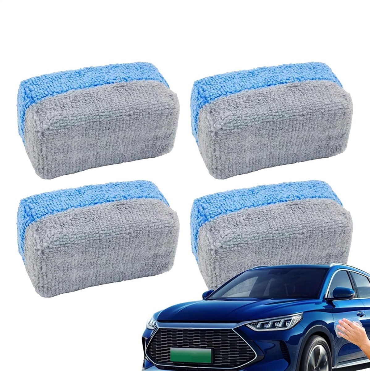 Applicatorpads - Detailing gereedschap - Auto onderhoud - Krasvrije reiniging - 4 stuks - Zwart