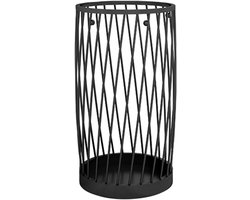 Paraplubak Metaal - Parapluhouder - Entree Organiseren - Met Uitneembare Lekbak - 30x30x50 cm - Zwart