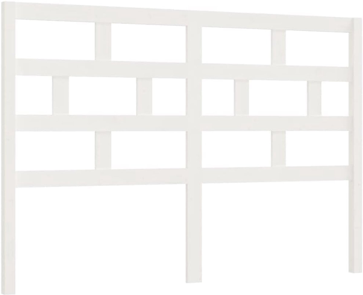 Houten hoofdbord - Bedpaneel - Slaapkamer decoratie - Massief dennenhout - 166 cm breed - Wit