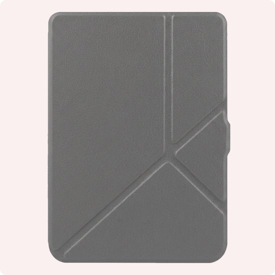 Hoes Geschikt voor Kobo Nia Hoesje Bookcase Cover Book Case Hoes Sleepcover Trifold - Grijs — afbeelding 5