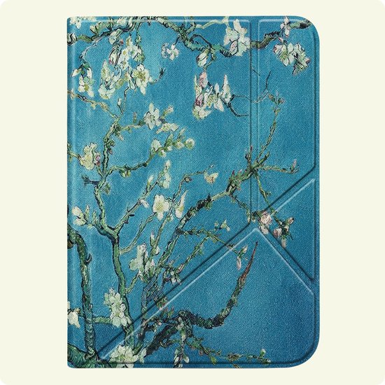 Hoes Geschikt voor Kobo Clara BW - E-reader Bescherm Hoesje Case Sleep Cover Trifold - Hoes Geschikt voor Kobo Clara BW Hoesje - Bloesem — afbeelding 4