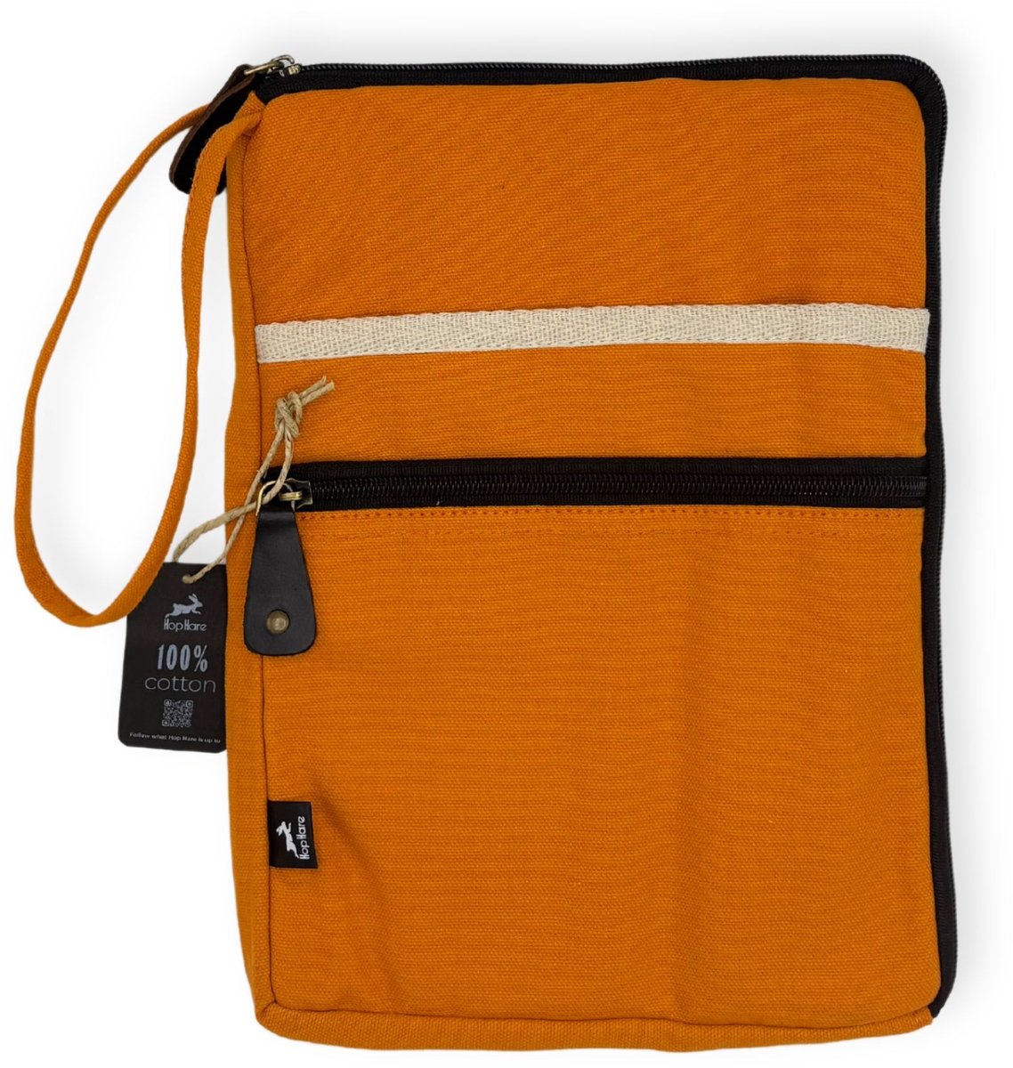 Canvas Large Laptop Pouch - Orange - 30x40cm