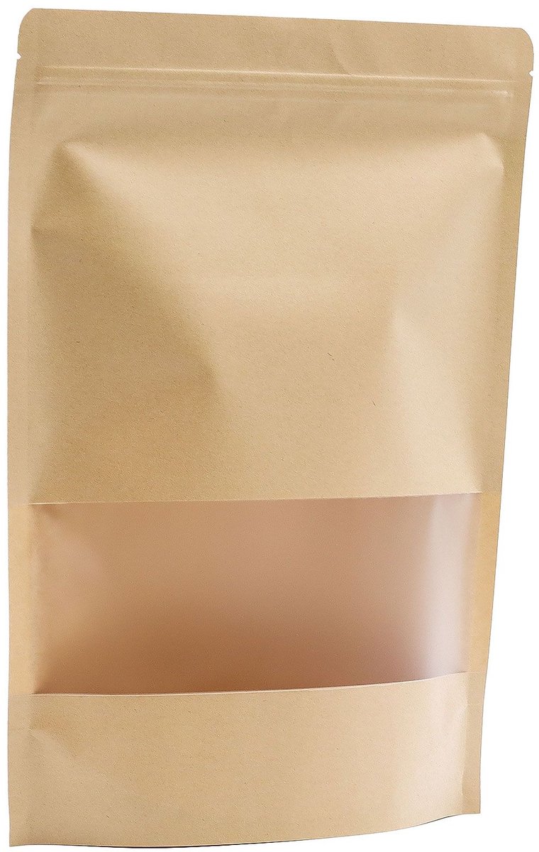 10x Kraft Window Bag 25 x 35 cm