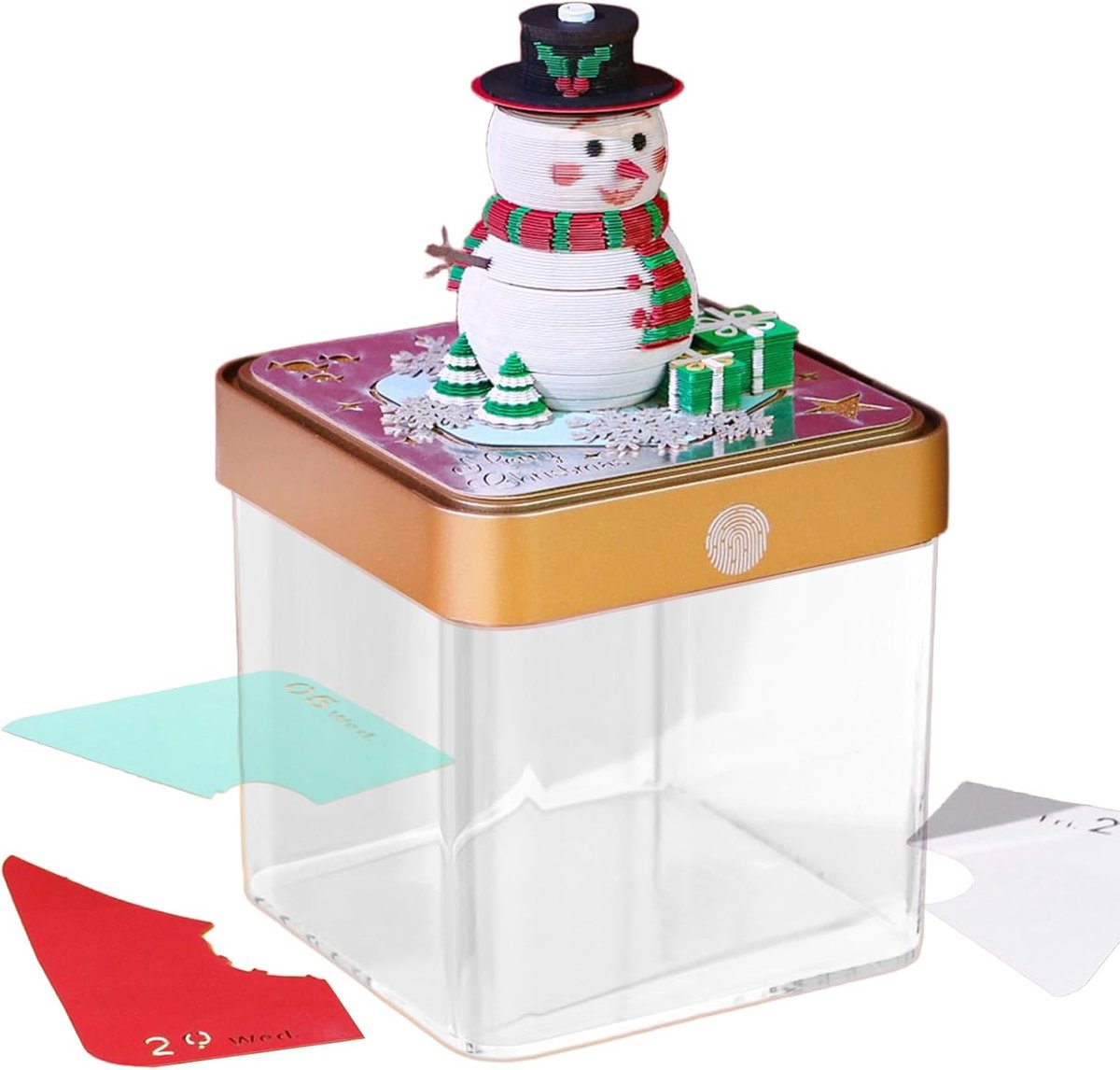 3D Notitieblok - Papieren Sculptuur - Bureau Decoratie - Afneembare Kalender - 10.8 x 10.8 x 10.6 cm - Multicolor