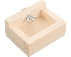 Houten Voerbak - Voerkom Dieren - Voeren Water Geven - Glad Oppervlak - 9x7x4 cm - Beige