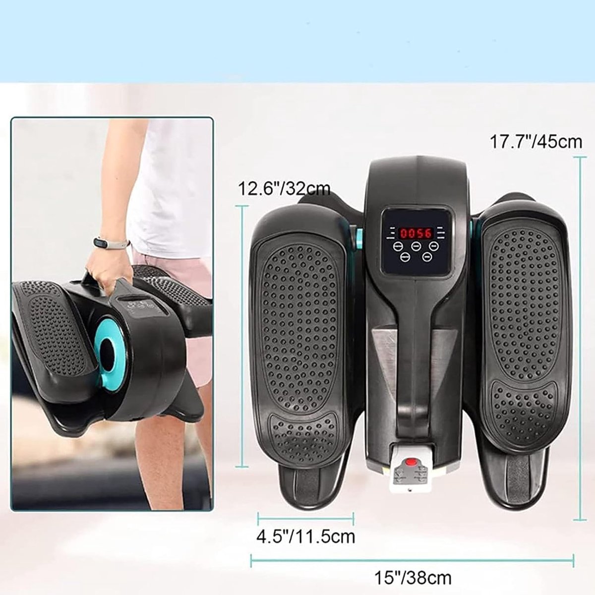 Elektrische Onder Desk Trainer - Zittende Fiets - Actief Blijven - 5 Weerstandsniveaus - Compact Formaat - Zwart