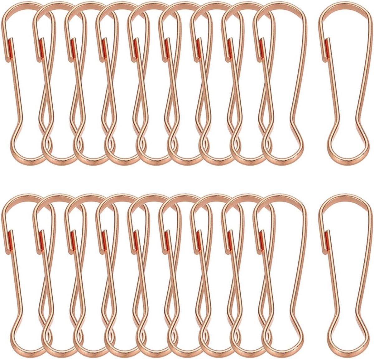 Lanyard haken 20 stuks roestvrij staal 304 veer karabijnhaak metalen clips voor sleutelhanger, ID-kaart en douchegordijn, rood brons