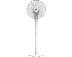 Heinner Staande Ventilator met Afstandsbediening – 65 W – 8 Uurs Timer – LED-indicator – 136 cm – 3 Snelheidsstanden – Oscillatiefunctie – Wit