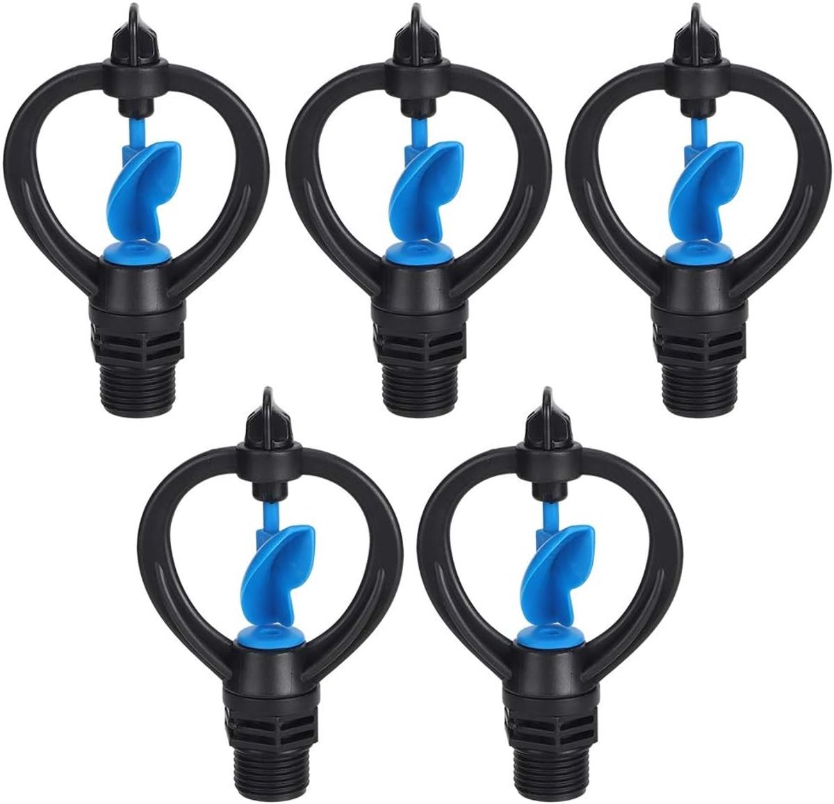 Sproeier Mondstukken - Tuin Beregening - Planten Water Geven - G1/2 Schroefdraad - 5 Stuks - Zwart