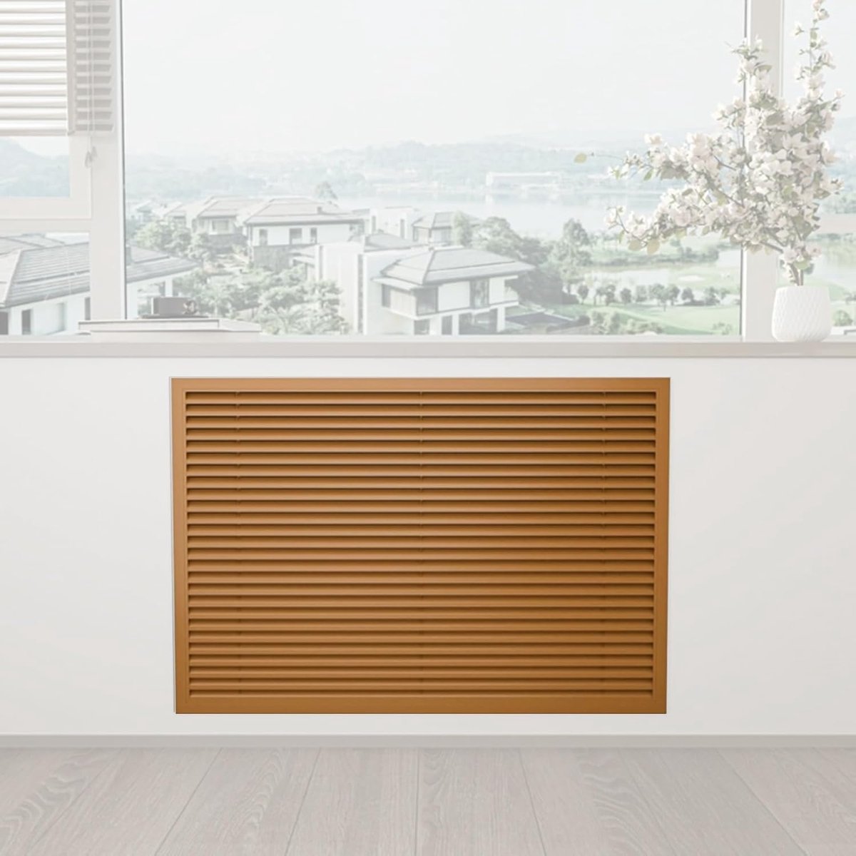 Radiator Afdekking - Verwarmingsrooster - Ruimte Decoratie - Luchtvaart Aluminium - 60 cm - Wit