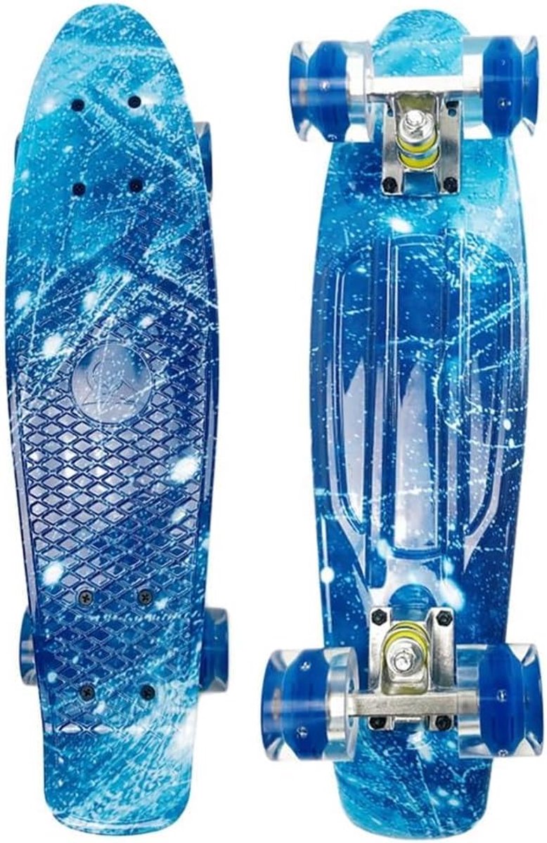 Mini Cruiser Skateboard Plastic Board Straat cruisen Lichtgewicht dek 22 inch Flash Wielen