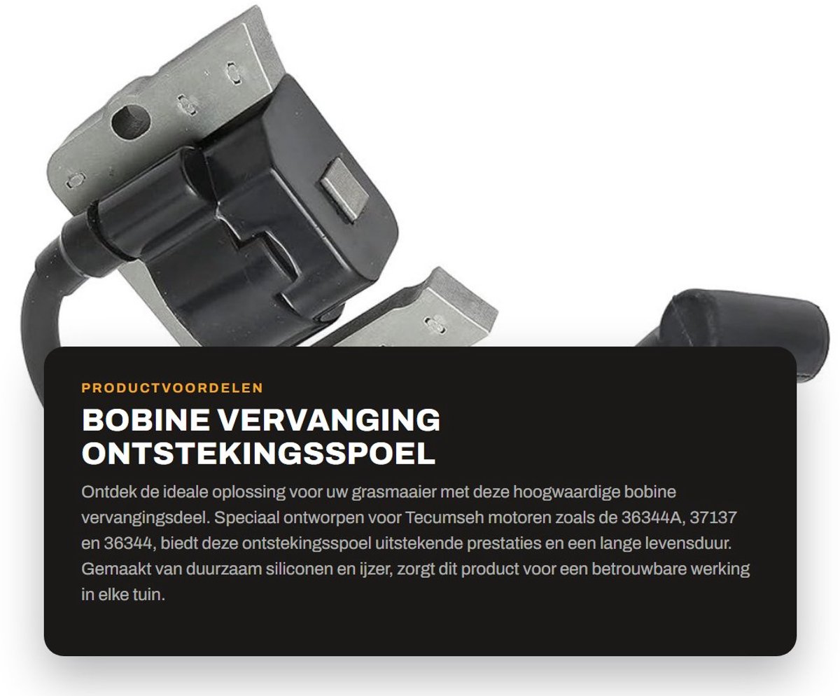 Dailygoods- Bobine Vervanging Deel - Geschikt voor Tecumseh 36344A/37137 - Hoogwaardig Siliconen/IJzer - Eenvoudige Installatie - Gewicht 251 g - Lange Levensduur - Ontstekingsspoel