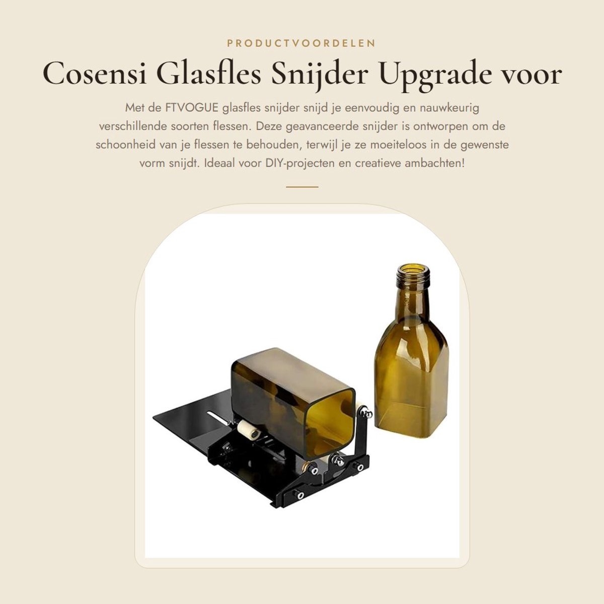 Dailygoods- Flessnijder Verbeterde Versie - Waterdicht - Roestvrij