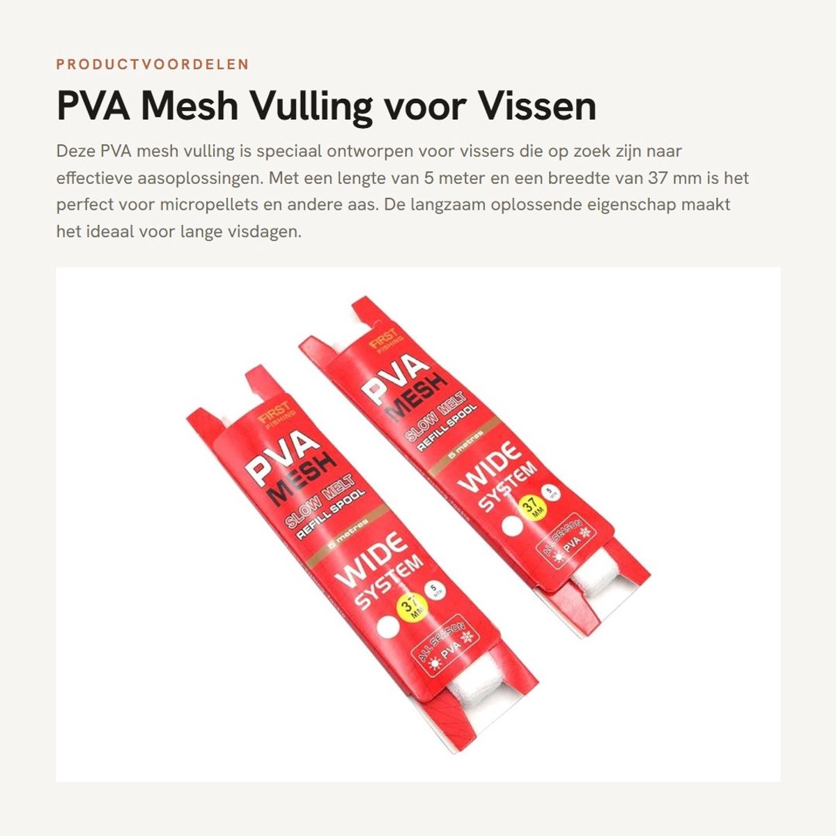 Dailygoods- PVA Mesh 5 Meter - 2 Stuks - Langzaam Oplosbaar - Nestapparaat - Aasnet - Micro Mesh - Geschikt voor Micropellets
