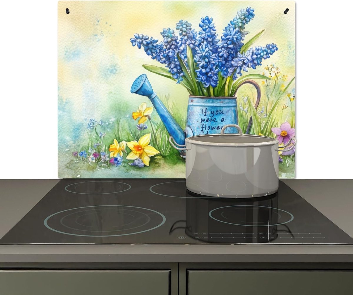 Spatwand Keuken Kookplaat Beschermer Keuken Beschermen 2-in-1 Functie 52x71 cm Lavendelbloemen