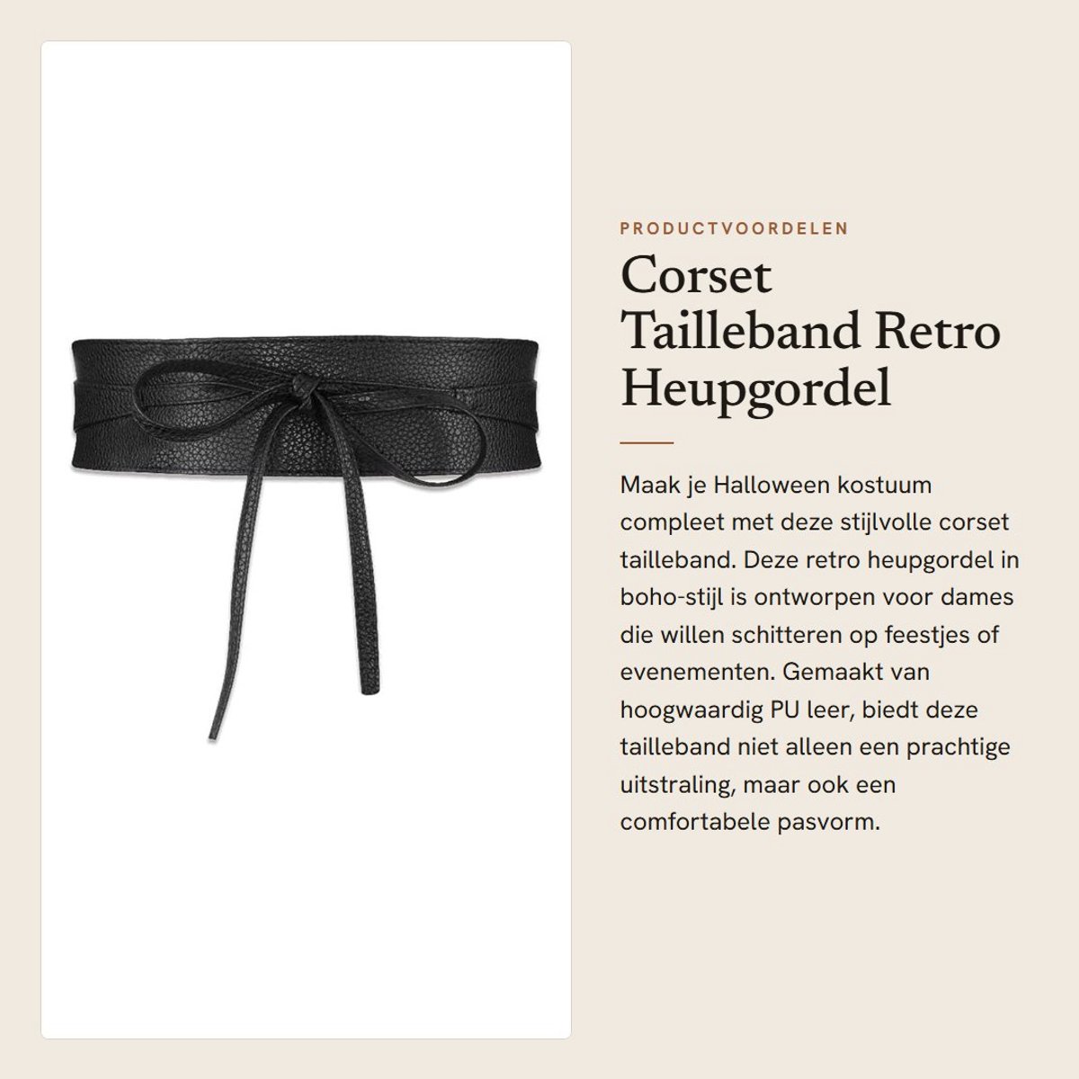 Dailygoods- Corset Dames - Pu Lederen Tailleriem - Retro Heupgordel
