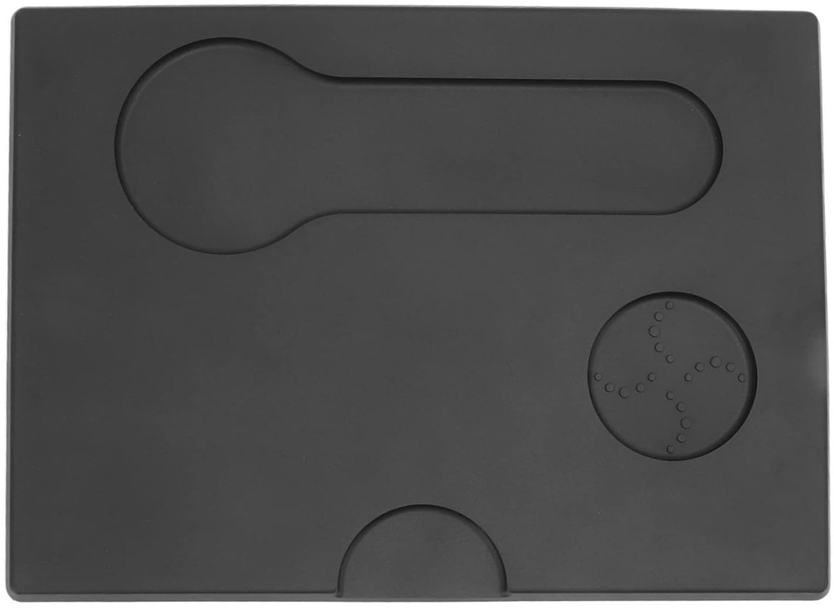 Koffie Tamper Mat Aanstamp Pad Espresso Bereiding Multifunctioneel Ontwerp 30 x 22 cm Zwart
